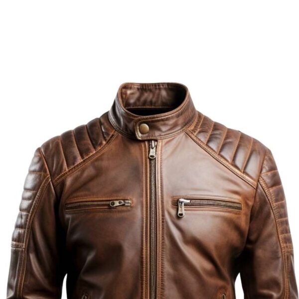 Men's Brown Leather Jacket b