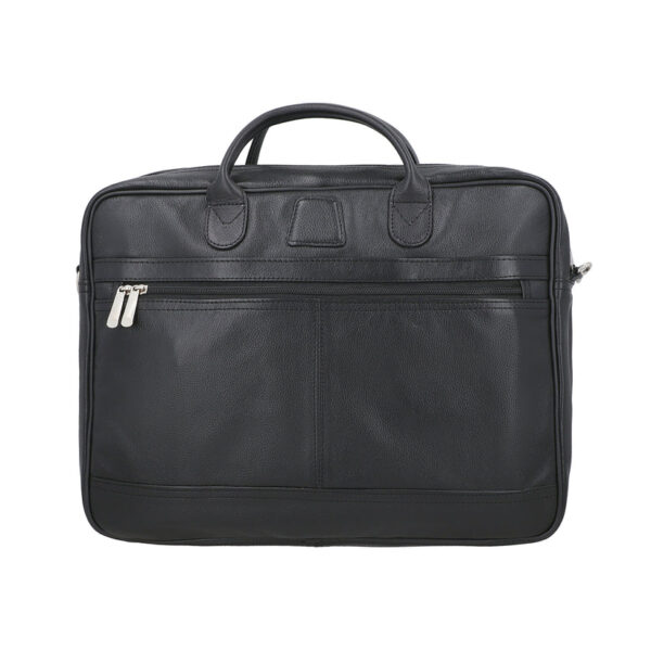 Black Venture Vault Laptop Leather Bag 1