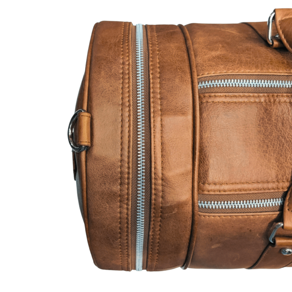 Canvas Duffle Brown Leather Bag