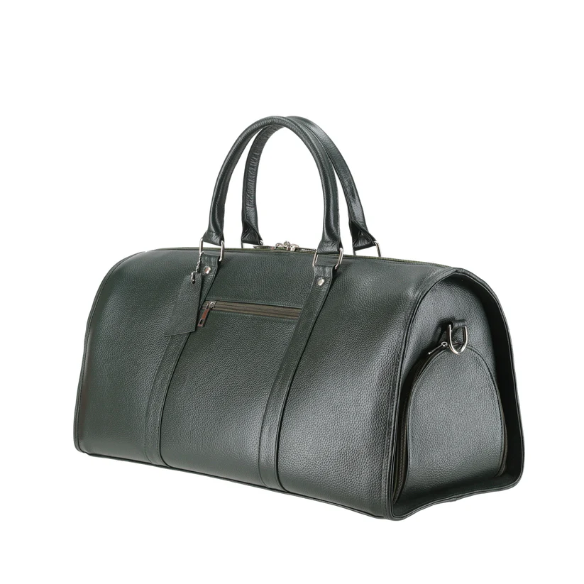 Green Voyager's Vault Duffle Leather Bag 1