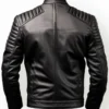 Men Harvey Black Moto Leather Jacket d