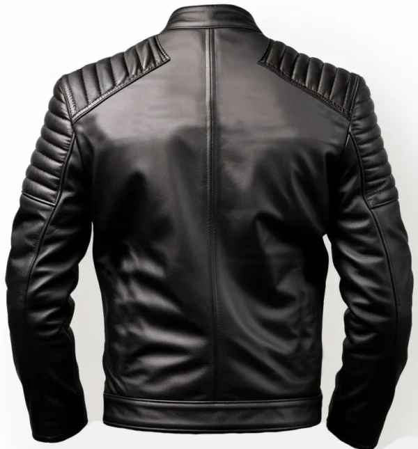 Men Harvey Black Moto Leather Jacket d