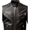 Men Harvey Black Moto Leather Jacket b