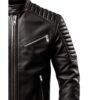 Men Harvey Black Moto Leather Jacket c
