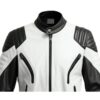 Men Biker White and Black Leather Jacket b