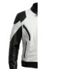 Men Biker White and Black Leather Jacket