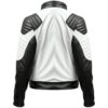 Men Biker White and Black Leather Jacket d