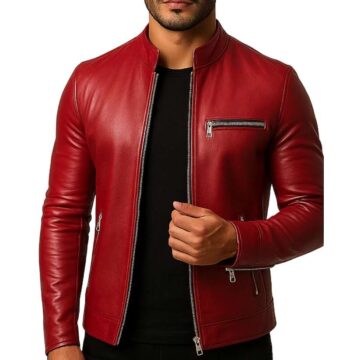 Men Bloody Jack Red Leather Jacket a