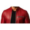 Men Bloody Jack Red Leather Jacket b