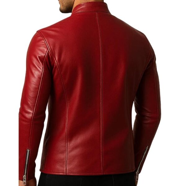 Men Bloody Jack Red Leather Jacket d