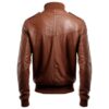 Men Brown Slim fit Leather Jacket - Brown Leather Jacket d