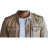 Men Ezra White Premium Leather Jacket b