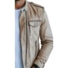 Men Ezra White Premium Leather Jacket c