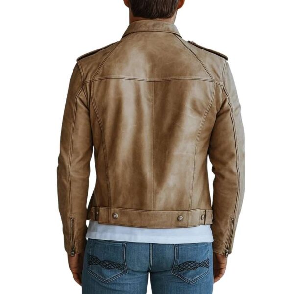 Men Ezra White Premium Leather Jacket d