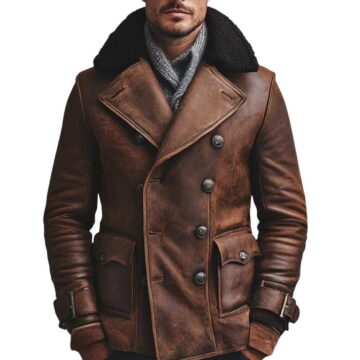 Men Issac Brown Leather Jacket a