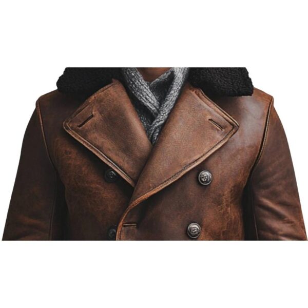 Men Issac Brown Leather Jacket b