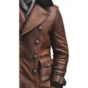 Men Issac Brown Leather Jacket c