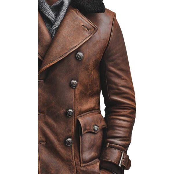 Men Issac Brown Leather Jacket c