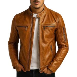 Men Louie Brown Leather Jacket a