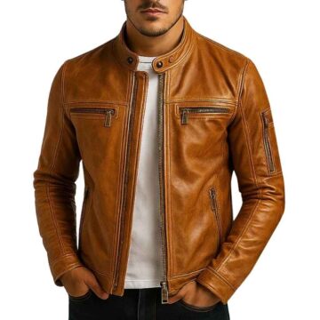 Men Louie Brown Leather Jacket a