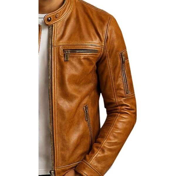 Men Louie Brown Leather Jacket c