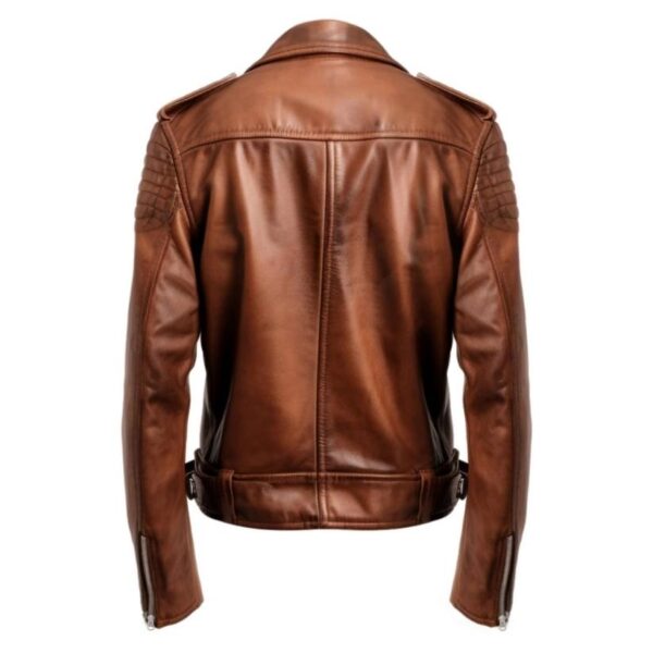 Men Real Brown Biker Leather Jacket d