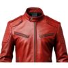 Men Red Leather Jacket - Red Jacket b