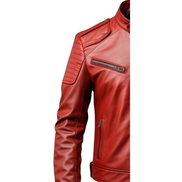 Men Red Leather Jacket - Red Jacket c