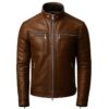 Men Reggie Brown Leather Jacket a