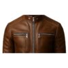 Men Reggie Brown Leather Jacket b