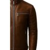 Men Reggie Brown Leather Jacket c