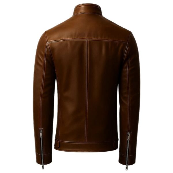 Men Reggie Brown Leather Jacket d