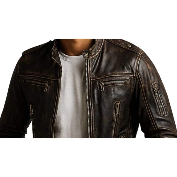 Men Reuben Brown Leather Jacket b