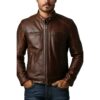 Men Theodore Brown Leather Jacket a