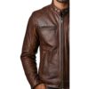 Men Theodore Brown Leather Jacket c
