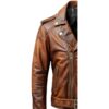 Men Vintage Brown Leather Jacket c