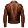 Men Vintage Brown Leather Jacket d