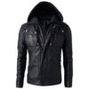 Men's Bike Brand Black Leather Jacket a