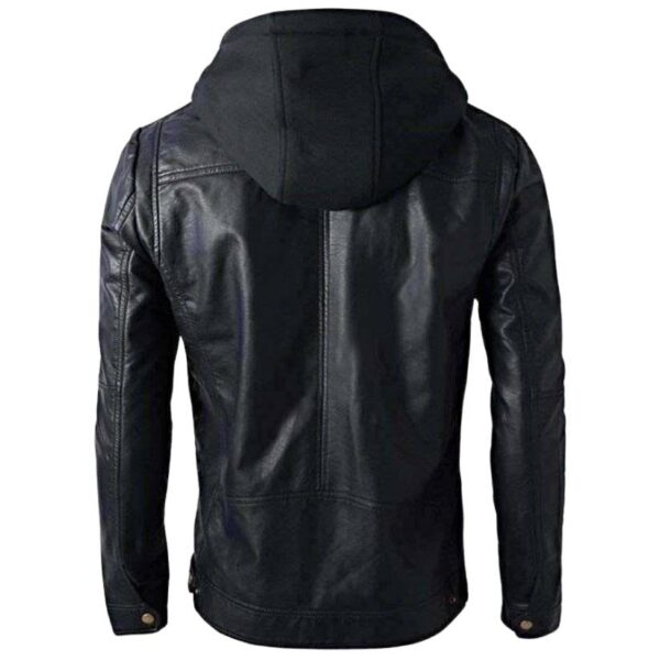 Men's Bike Brand Black Leather Jacket c