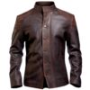 Men's Daniel Brown Leather Jacket aa