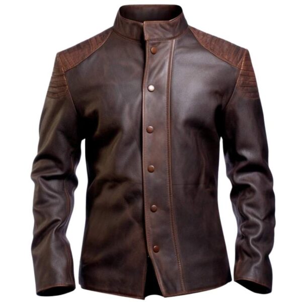 Men's Daniel Brown Leather Jacket aa