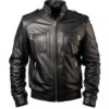 Men's New Black Biker Leather Jacket a