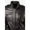 Men's New Black Biker Leather Jacket b