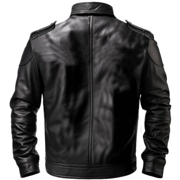 Men's New Black Biker Leather Jacket d