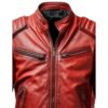 Mens Red Leather Jacket - Waxed Leather Jacket b
