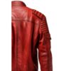 Mens Red Leather Jacket - Waxed Leather Jacket c