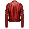 Mens Red Leather Jacket - Waxed Leather Jacket d