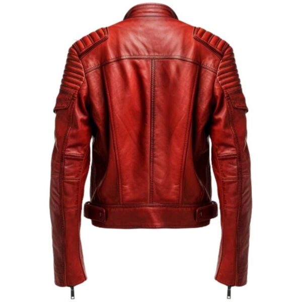 Mens Red Leather Jacket - Waxed Leather Jacket d