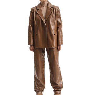 Women Delilah Brown Leather Jacket a