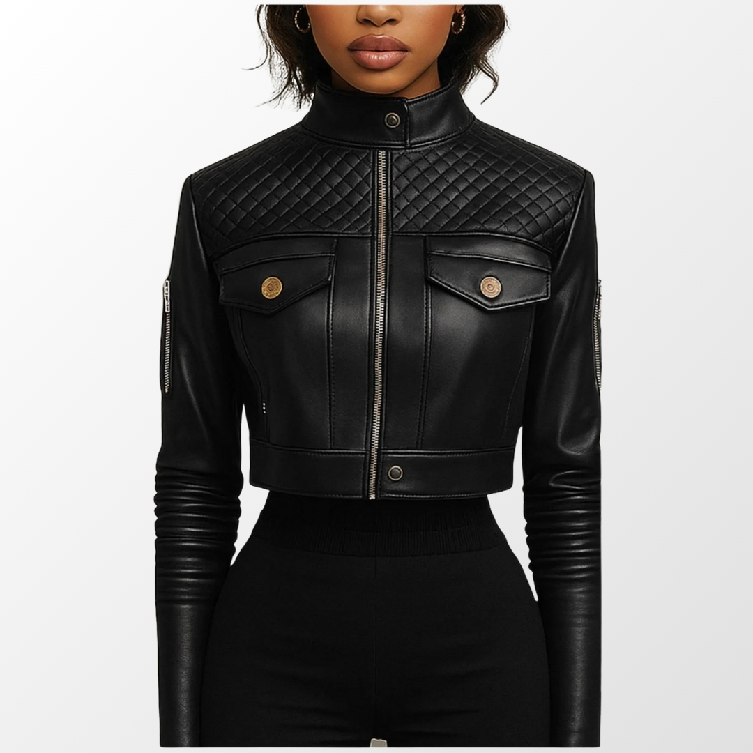 Women Esme Black Leather Jacket a